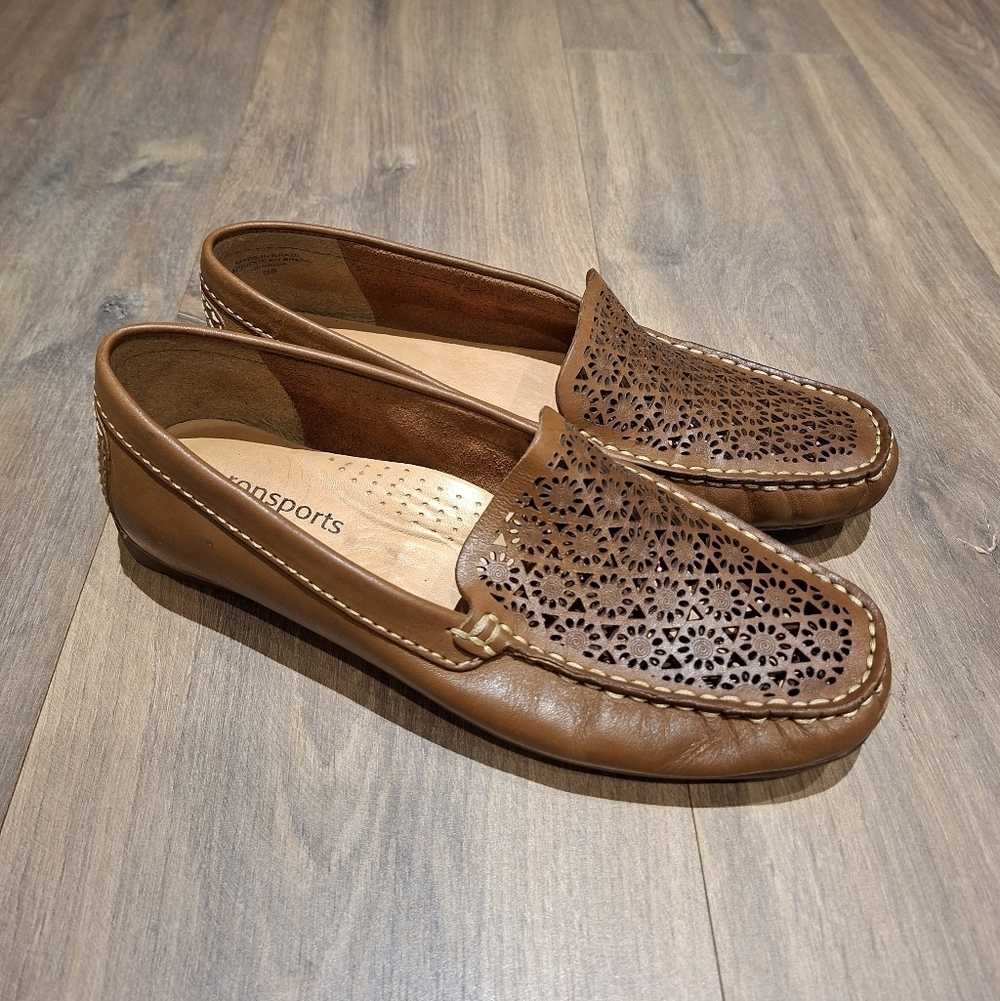 Ronson/Ronsport Women's Brown Leather Moccasins/Loafers (Size EU 38/ US 7.5)